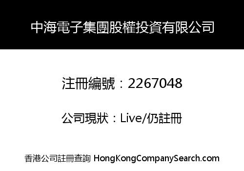 ZHONG HAI ELECTRONIC GROUP INVESTMENT HOLDING LIMITED