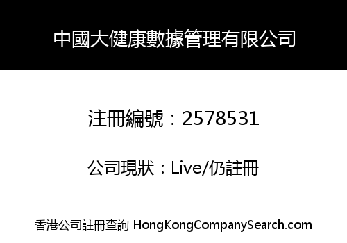 CHINA HEALTH DATA MANAGEMENT CO LIMITED