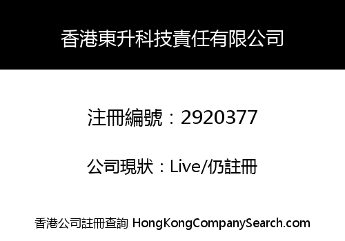 HK DONGSHENG TECHNOLOGY RESPONSIBILITY LIMITED