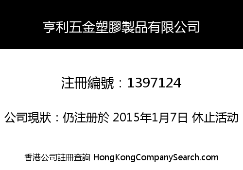 HENRY METAL PLASTIC PRODUCTS CO., LIMITED