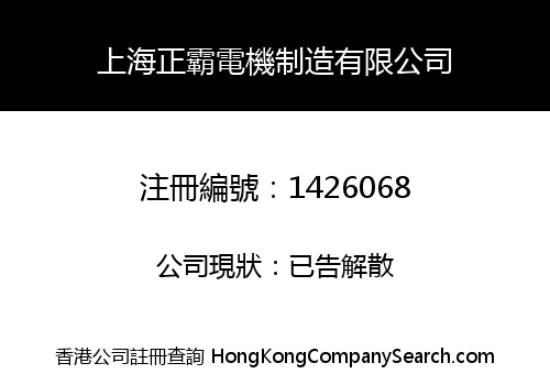 上海正霸電機制造有限公司