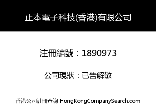 正本電子科技(香港)有限公司
