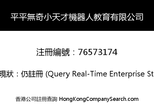 平平無奇小天才機器人教育有限公司