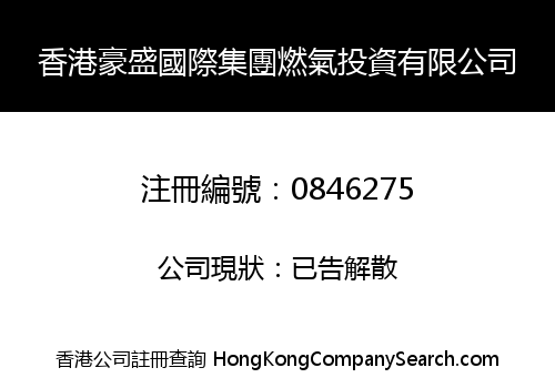 HONG KONG HAO SHENG INTERNATIONAL GROUP GAS INVESTMENT COMPANY LIMITED