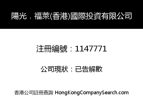 SUNSHINE & FLY (HONG KONG) INTERNATIONAL INVESTMENT LIMITED