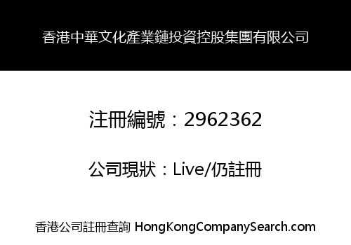 Hong Kong Chinese Culture Industry Chain Investment Holding Group Co., Limited