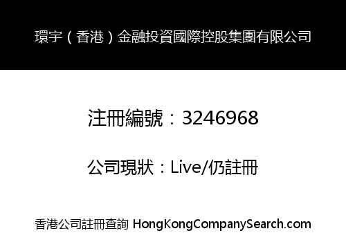 環宇（香港）金融投資國際控股集團有限公司