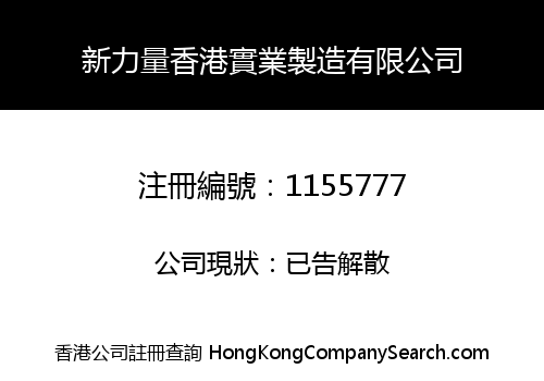 NEW POWER (HK) INDUSTRIAL MANUFACTURING LIMITED