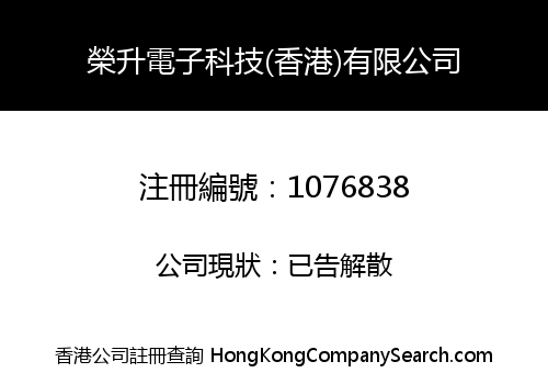 RONGSHENG ELECTRONICS TECHNOLOGIES (HK) CO., LIMITED