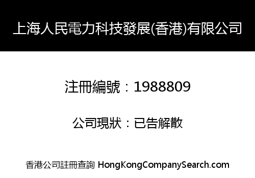 SHANGHAI RENMIN POWER TECHNOLOGY DEVELOPMENT (HK) CO., LIMITED