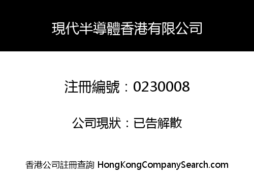 HYUNDAI MICROELECTRONICS HONG KONG LIMITED