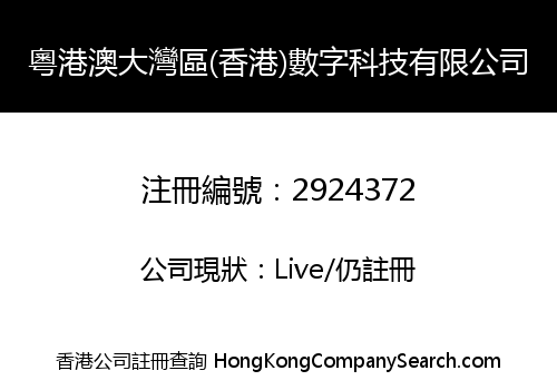 Greater Bay Area Digital Technology (Hong Kong) Limited