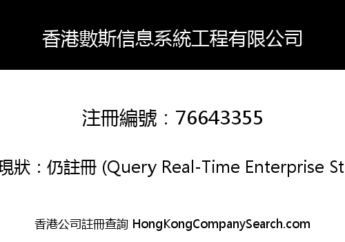香港數斯信息系統工程有限公司