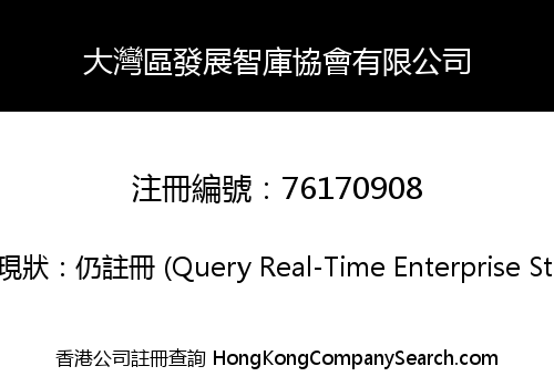 大灣區發展智庫協會有限公司