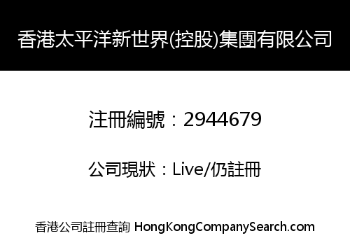 HONG KONG PACIFIC NEW WORLD (HOLDING) GROUP LIMITED