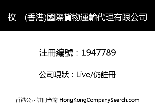 枚一(香港)國際貨物運輸代理有限公司