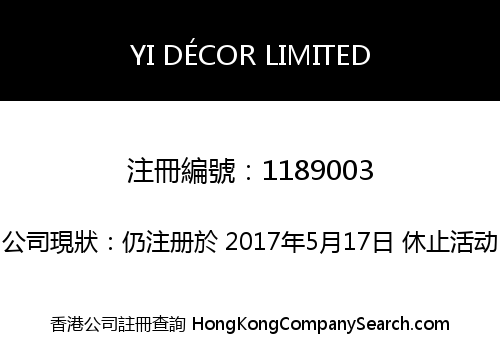 YI DÉCOR LIMITED