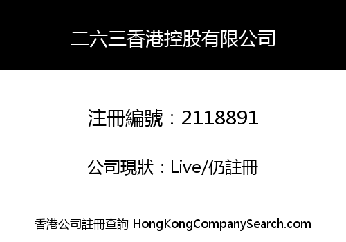 二六三香港控股有限公司