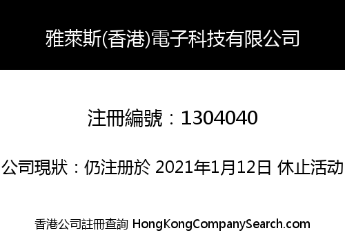 ARES (HONGKONG) ELECTRONIC TECHNOLOGY CO., LIMITED