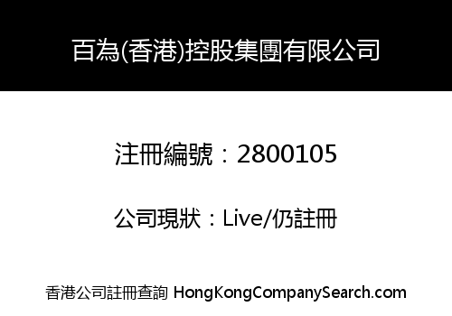 BEWELL (HONG KONG) HOLDING GROUP COMPANY LIMITED