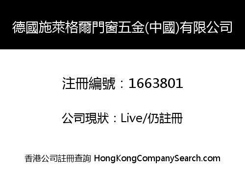 GERMANY SHILAIGEER DOORS & WINDOWS IRONWARE (CHINA) LIMITED