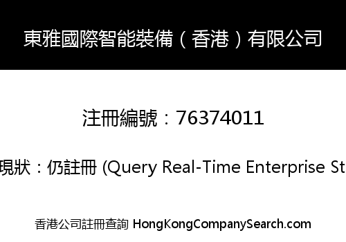 東雅國際智能裝備（香港）有限公司