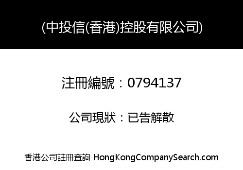 CHINA INVESTMENT & CREDIT GUARANTY (HK) HOLDINGS LIMITED