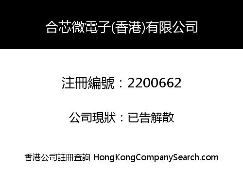 合芯微電子(香港)有限公司