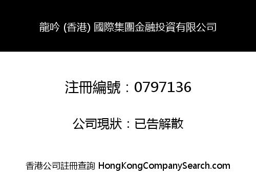 LONGYIN (HONG KONG) INTERNATIONAL GROUP FINANCE INVESTMENT LIMITED