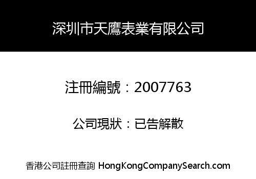 SHENZHEN CITY TIANYING WATCH LIMITED