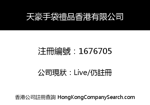 TIANHAO HANDBAGS & GIFTS HONG KONG COMPANY LIMITED