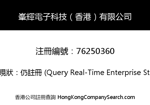 峯輝電子科技（香港）有限公司