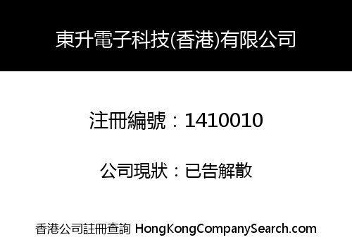 東升電子科技(香港)有限公司