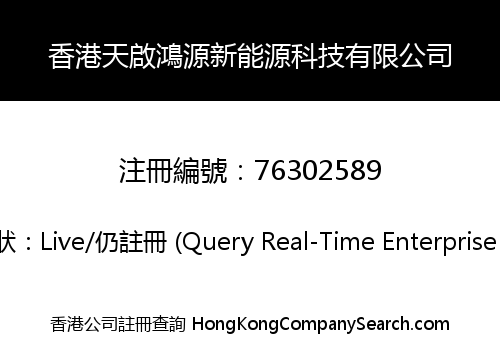 Hong Kong Tianqi Hongyuan New Energy Technology Co., Limited