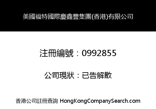 US FORD INTERNATIONAL QINGXINFENG GROUP (HONGKONG) CO., LIMITED