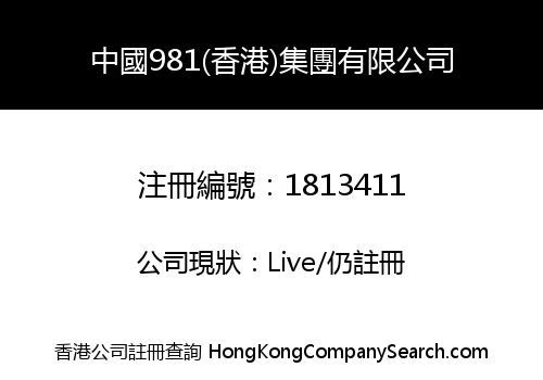 中國981(香港)集團有限公司