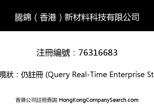 TengJin (Hong Kong) New Material Technology Company Limited