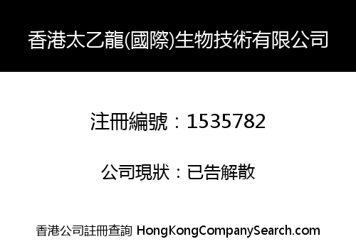 HONGKONG TAIYILONG (INT'L) BIOTECHNOLOGY LIMITED