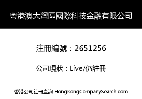 Guangdong-HK-Macau Grand Bay Area International Technology Financial Limited