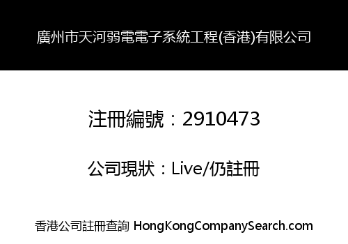 廣州市天河弱電電子系統工程(香港)有限公司