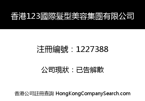 HONG KONG 123 INTERNATIONAL HAIR BEAUTY GROUP LIMITED