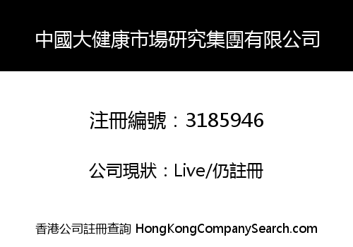 China Great Health Market Research Group Limited