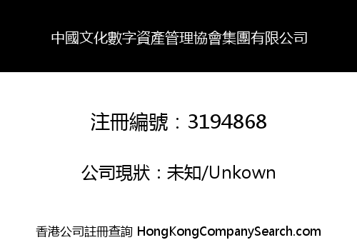 CHINA CULTURE DIGITAL ASSET MANAGE ASSOCIATION GROUP LIMITED
