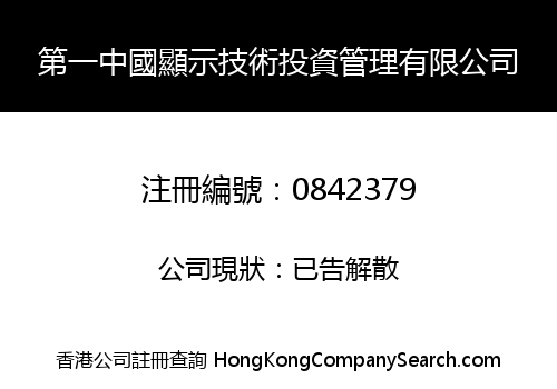 第一中國顯示技術投資管理有限公司