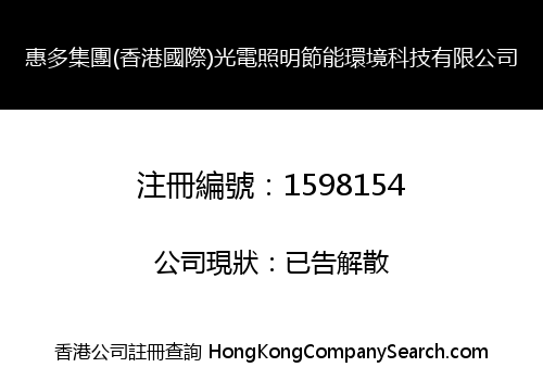 HUIDUO GROUP (HK INT'L) OPTO-LIGHTING ENERGY-SAVING ENVIRONMENT TECH LIMITED