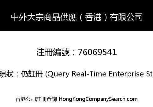 SINO-FOREIGN BULK COMMODITY SUPPLY (HONGKONG) LIMITED