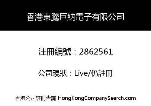 香港東騰巨納電子有限公司