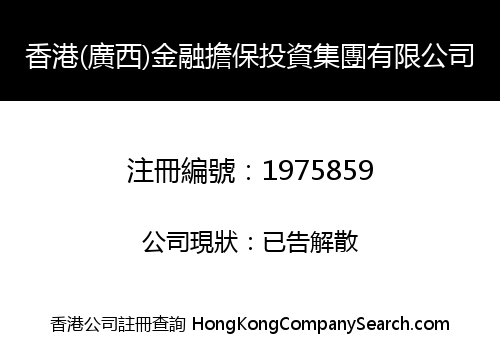 Hong Kong (Guangxi) Financial Guarantee Investment Group Limited
