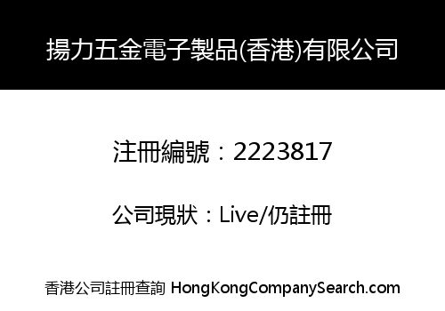 揚力五金電子製品(香港)有限公司