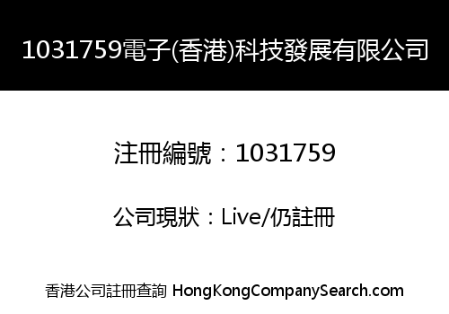 1031759電子(香港)科技發展有限公司